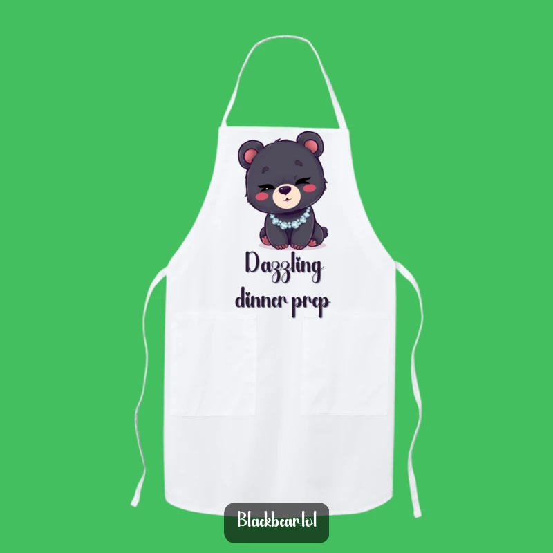 Funny Bear Cub Wink Apron: Cook Up Some Sparkle!
