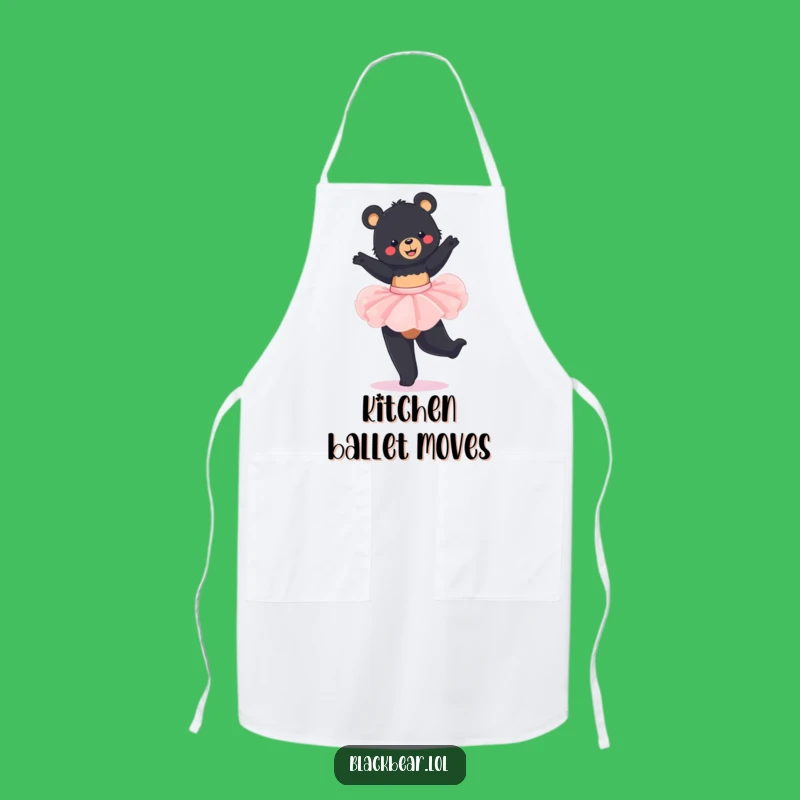 Funny Bear Tutu Apron: Kitchen Black Bear Twirling, Practical Funny Gift for Cooks