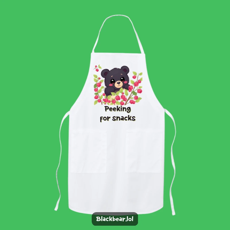 Funny Shy Bear Berry Bush Apron - Curious Kitchen Gift