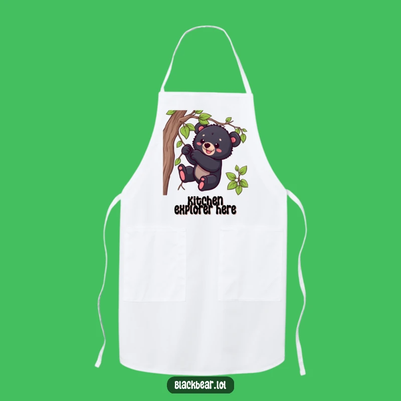 Funny Bear Cub Apron: Playful Cub Tugging, a Hilarious Kitchen Gift