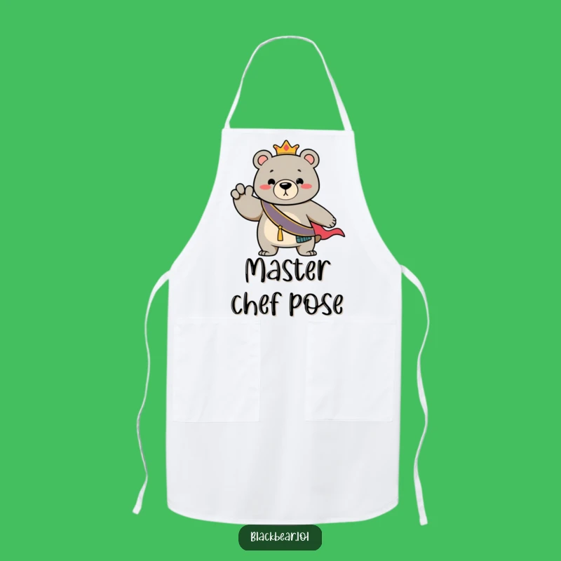 Funny Bear Regal Sash Apron: Kitchen Drama Queen, Practical Funny Gift