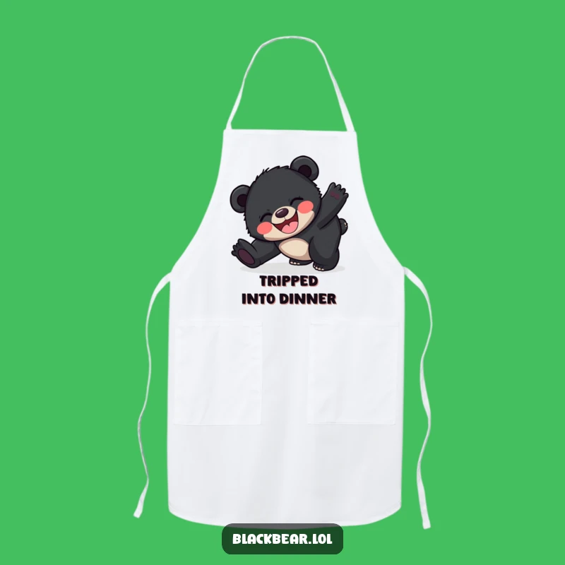 Funny Bear Cub Tripping Apron: Cook with Joyful Mishaps