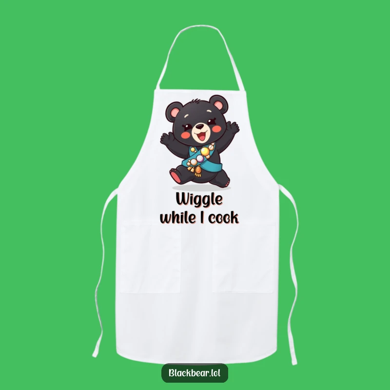 Funny Dancing Bear Cub Sash Apron - Silly Chef Kitchen Gift