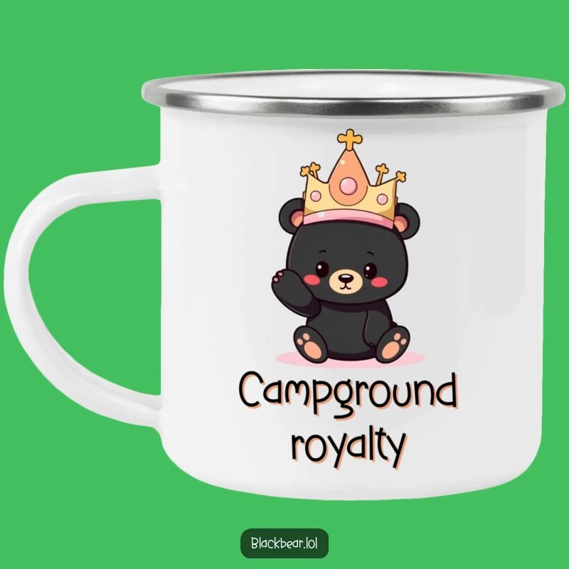 Funny Bear Princess Hat Camping Mug: Adventure Fit for Royalty!