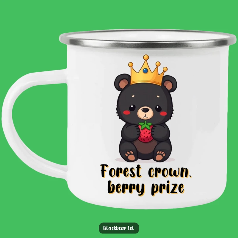 Funny Bear Cub Crown Camping Mug: Adventure with Royal Humor