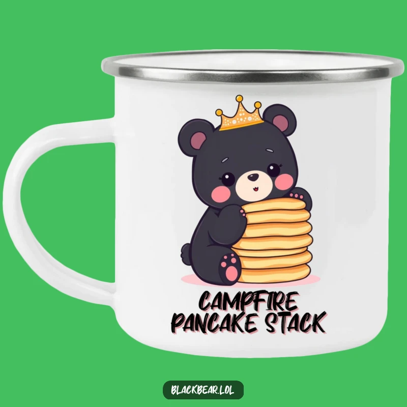 Funny Bear Cub Crown Pancake Camping Mug - Breakfast Adventure Fuel