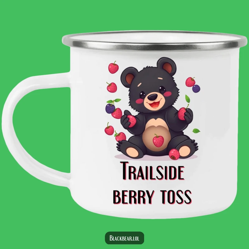 Funny Bear Cub Juggling Camping Mug: Outdoor Clumsy Fun, Hilarious Berry Gift