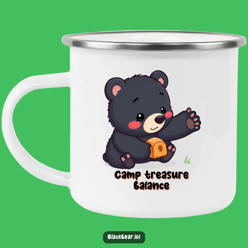 Funny Bear Cub Treasure Camping Mug: Campfire Tales with This Balancer, Perfect Gift