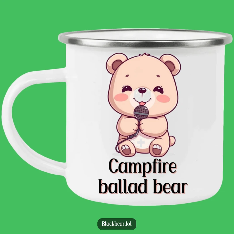Funny Bear Microphone Camping Mug: Campfire Singer, Durable Funny Gift