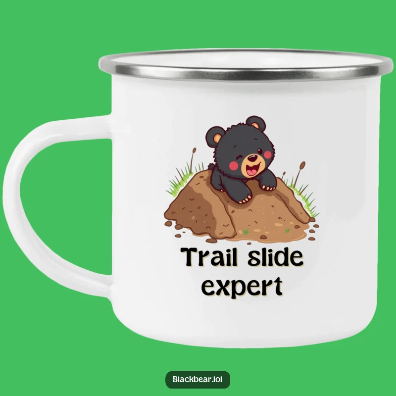 Funny Black Bear Cub Mudslide Camping Mug - Rugged & Hilarious Outdoor Gift