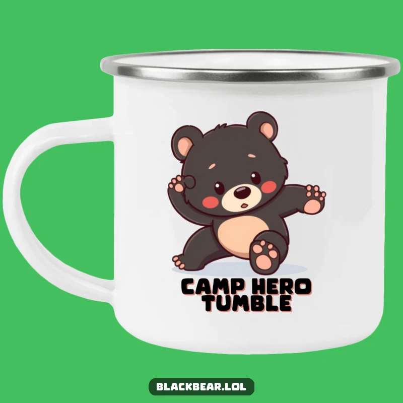Funny Heroic Bear Cub Camping Mug: Brave Quests with This Stumbler, Perfect Gift