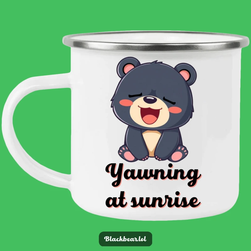 Funny Sleepy Bear Cub Camping Mug: Sip Your Slumber in Style