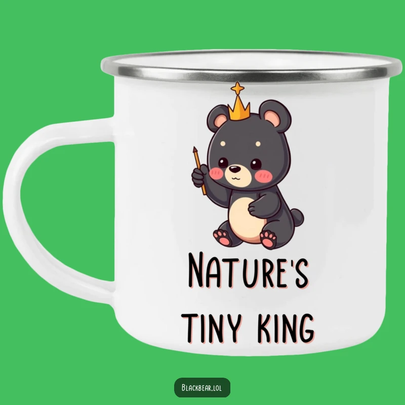 Funny Bear Cub Scepter Camping Mug: Adventure Fuelled by Woodland Magic