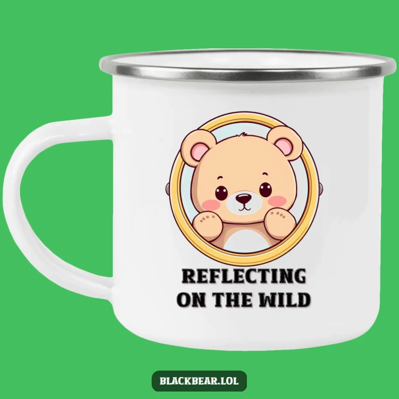 Funny Bear Mirror Peeking Camping Mug - Curious Adventure Sips