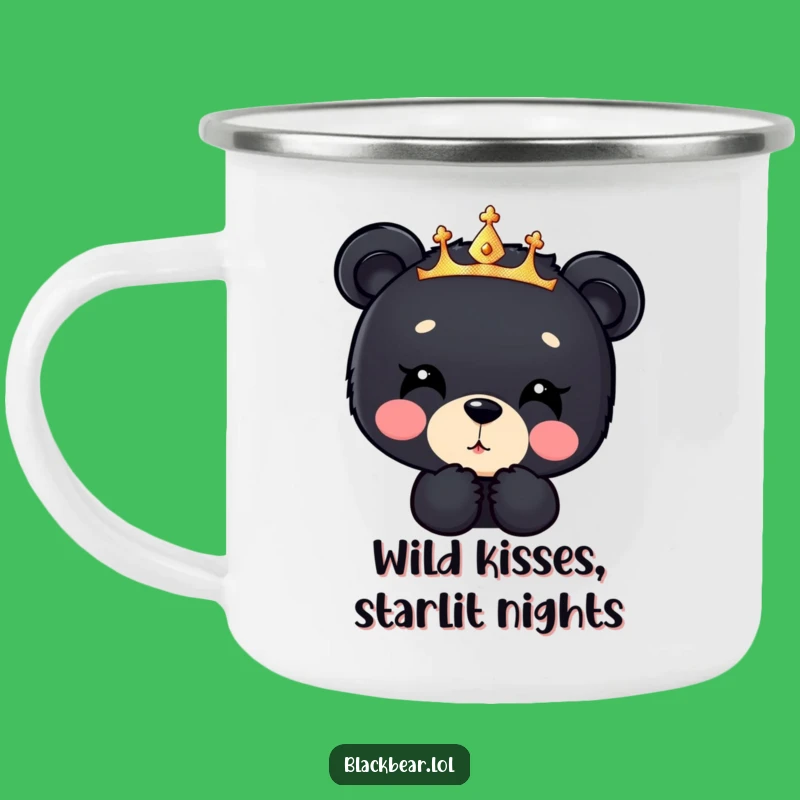 Funny Bear Cub Kiss Camping Mug: Adventure with Sweet Humor