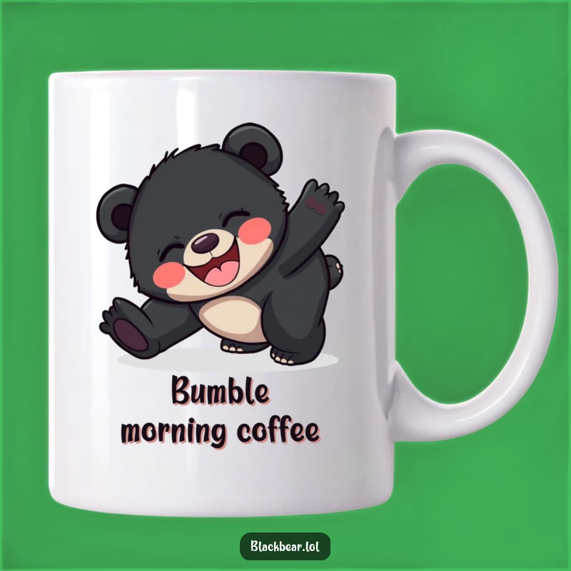 Funny Joyful Bear Cub Tripping Mug: Hilarious Gift for Clumsy Fun Lovers