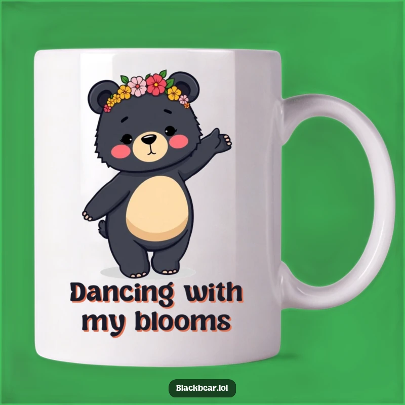 Funny Dancing Bear Mug: Flower Crown Fun for a Perfect Gift