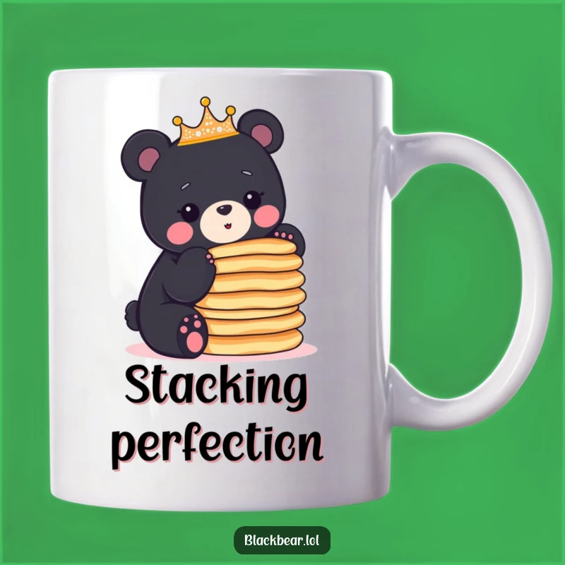 Funny Bear Cub Crown Pancake Stack Mug - Hilarious Royalty Breakfast Gift