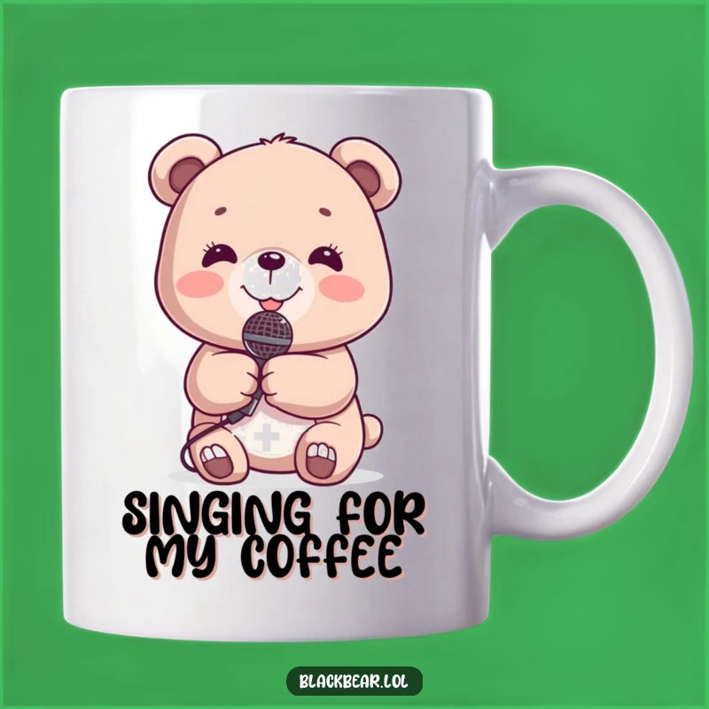 Funny Bear Microphone Mug: Singing Cub Star, Perfect Funny Gift for Music Lovers
