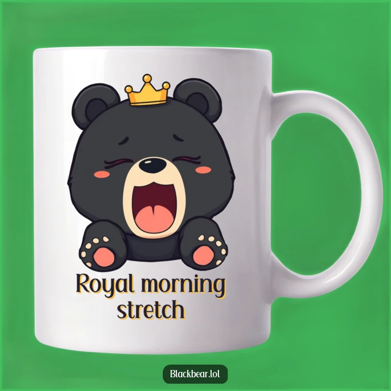 Funny Sleepy Bear Cub Crown Mug: Royal Rest for Tired Souls