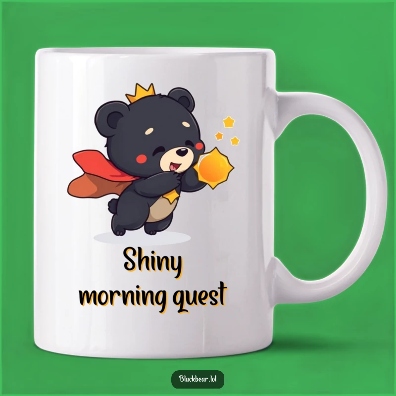 Funny Regal Bear Cub Mug - Playful Shiny Object Hunter, Unique Gift