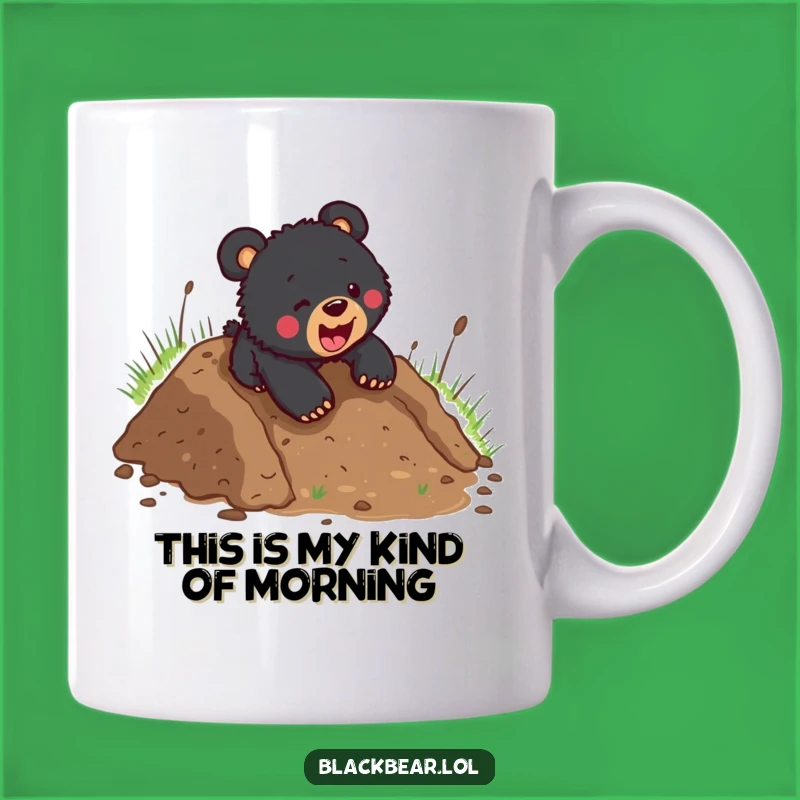 Funny Black Bear Cub Mudslide Mug - Hilarious Animal Action Gift Idea
