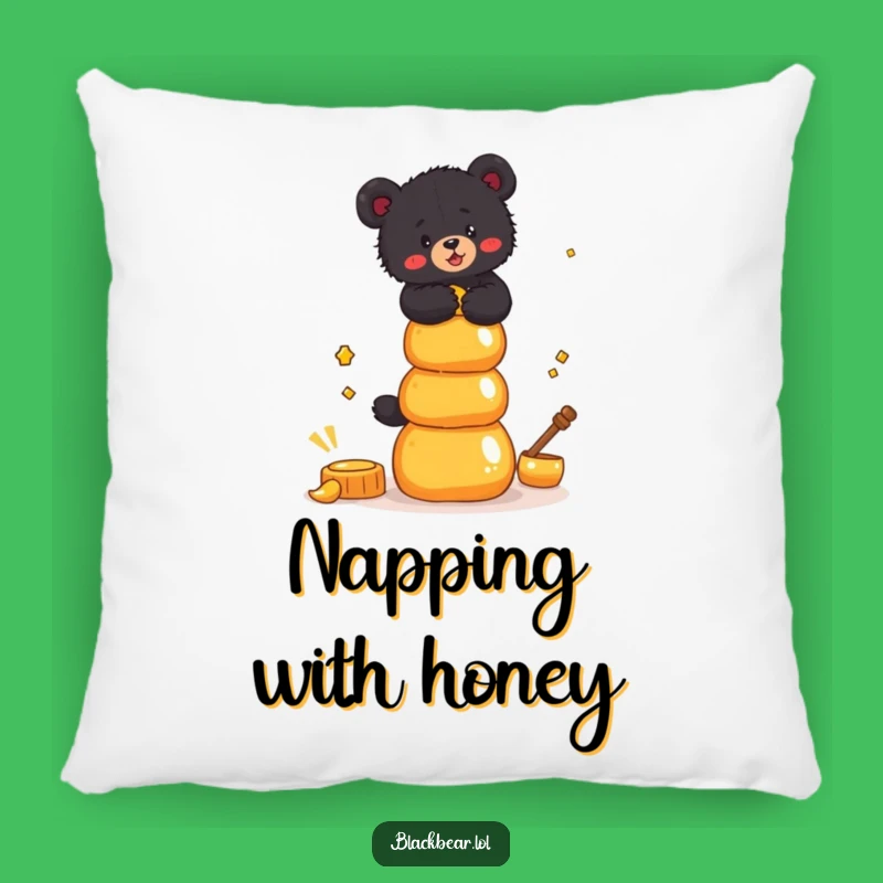 Funny Bear Cub Honey Pillow: Soft Balancing Comfort, Hilarious Sweet Gift