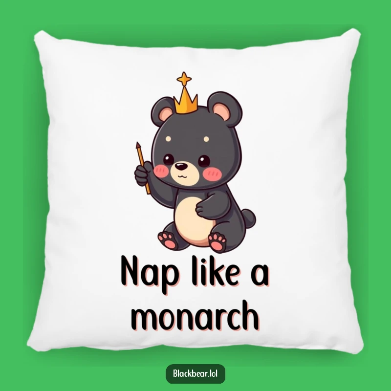 Funny Bear Cub Scepter Pillow: Cozy Comfort with a Touch of Magic
