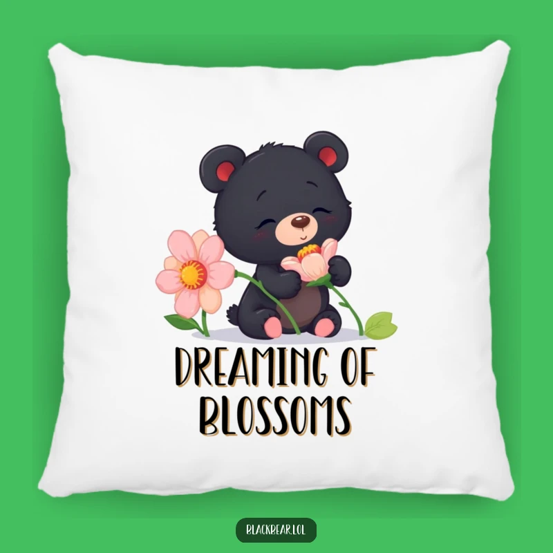 Funny Curious Bear Cub Flower Pillow: Cozy Comfort with Natural Charm