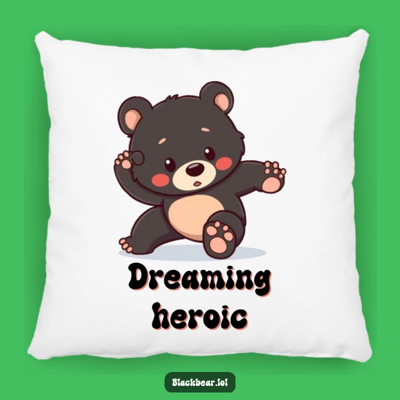 Funny Heroic Bear Cub Pillow: Snuggle with This Epic Fail Champ, Perfect Cozy Gift