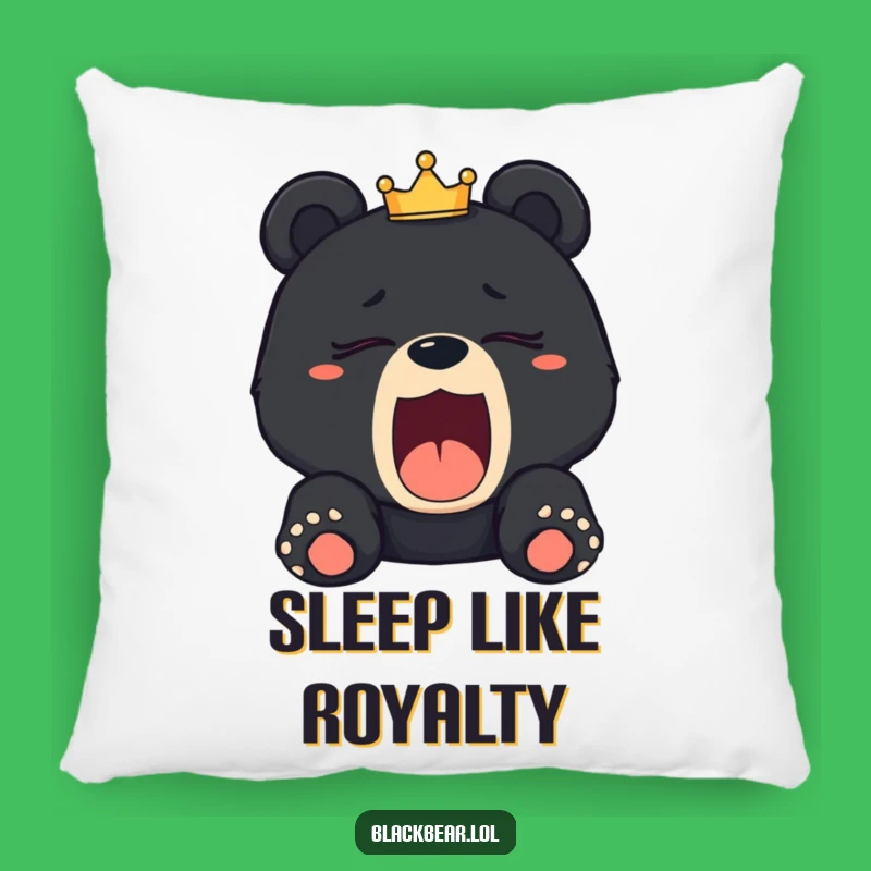 Funny Sleepy Bear Cub Crown Pillow: Royal Comfort for Sweet Dreams