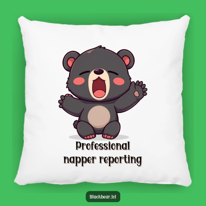 Funny Sleepy Bear Pillow - Cozy Yawning Cub Cushion Gift