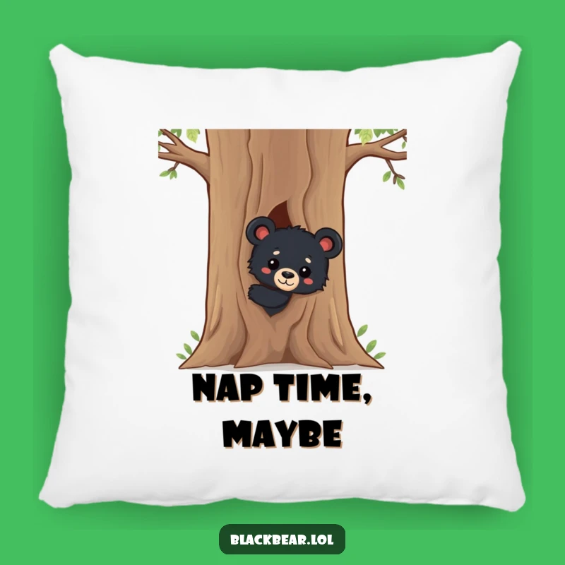 Funny Black Bear Cub Pillow: Cuddly Curious Companion, Cute Wildlife Decor, Perfect Funny Gift