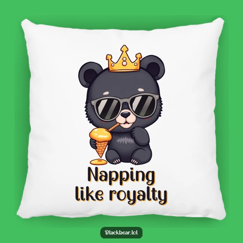 Funny Bear King Pillow: Cozy Up with Regal Comfort