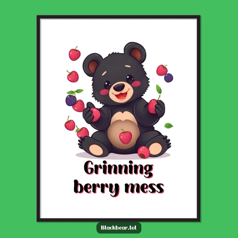 Funny Bear Cub Juggling Digital Print: Clumsy Art, Hilarious Woodland Wall Decor