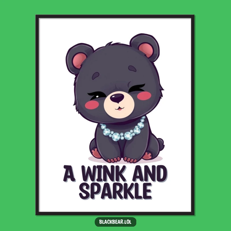 Funny Bear Cub Wink Digital Art: Instant Sparkle for Your Walls!