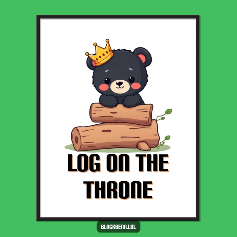 Funny Bear King Digital Art: Decorate With Cuteness, Instant Download!
