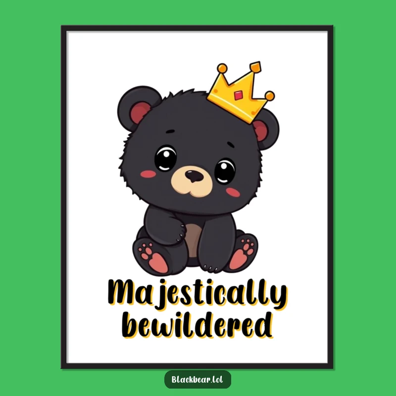 Funny Royal Bear Digital Art: Instant Adorable Decor for Any Space