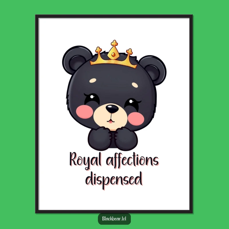 Funny Bear Cub Kiss Digital Art: Instant Sweet Smiles for Your Walls