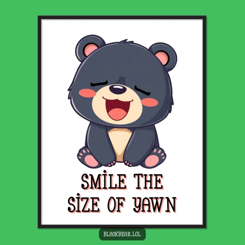 Funny Sleepy Bear Cub Digital Art: Instant Comfort for Your Walls