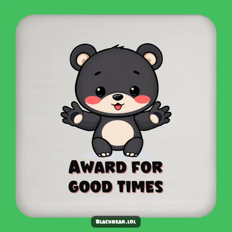 Funny Award Bear Cub Coaster: Protect Surfaces Funny Gift for Tables