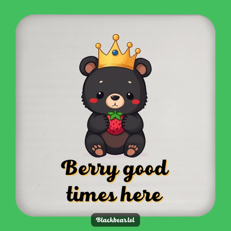 Funny Bear Cub Crown Coaster: Protect Surfaces with Regal Comedy