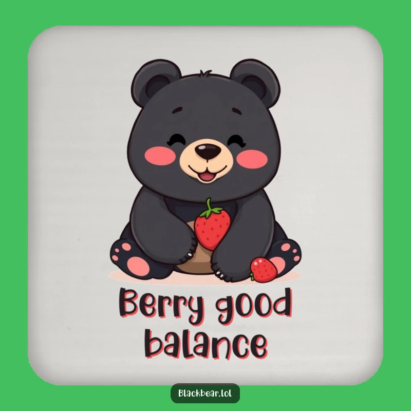 Funny Bear Coaster - Berry Balance Drink Protector, Perfect Funny Gift