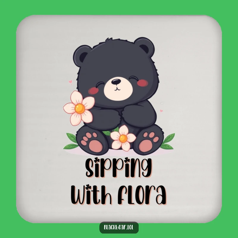 Funny Bear Coaster - Cozy Flower Drink Protector, Perfect Funny Gift