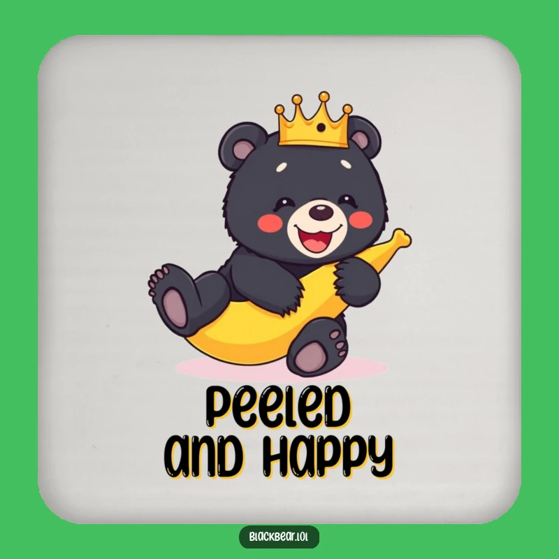 Funny Bear Cub Crown Banana Peel Slip Coaster - Protect Surfaces with Humor