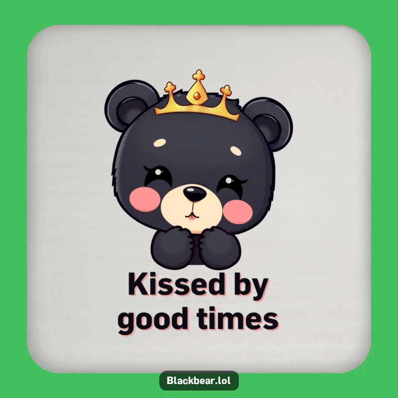Funny Bear Cub Kiss Coaster: Protect Surfaces with Sweet Style