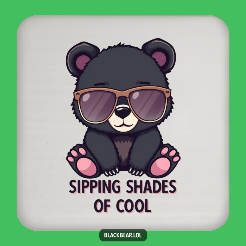 Funny Cool Bear Cub Drink Coaster: Protect Surfaces with Chic Flair