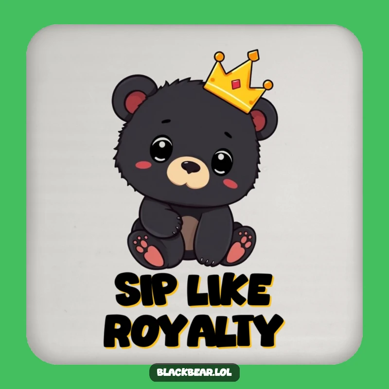 Funny Royal Bear Coaster Set: Protect Surfaces with Adorable Humor