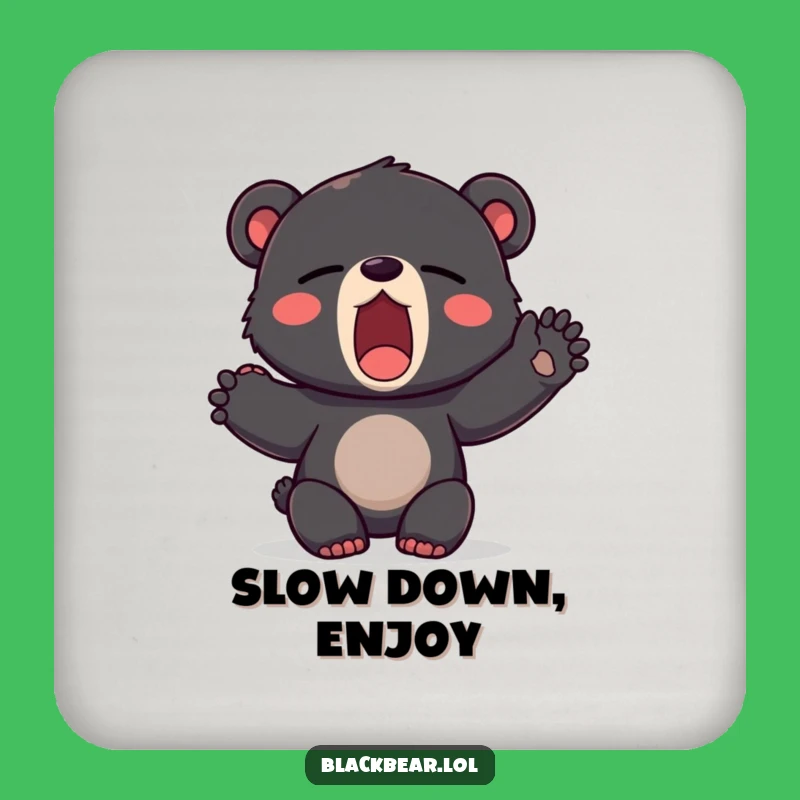 Funny Sleepy Bear Coaster - Yawning Cub Table Protection Gift