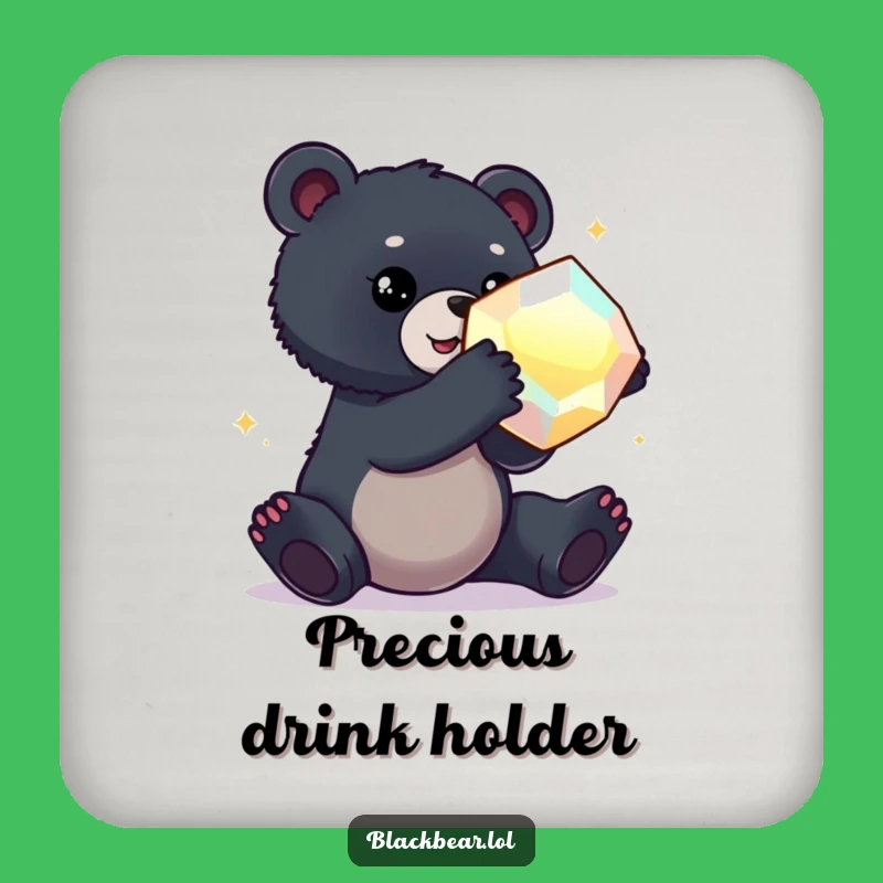 Funny Bear Cub Gem Coasters: Protect Surfaces with Treasure!